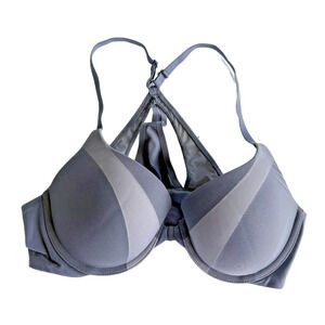 Victorias Secret Body by Victoria Perfect Shape Racerback Crossback Grey Bra 34C